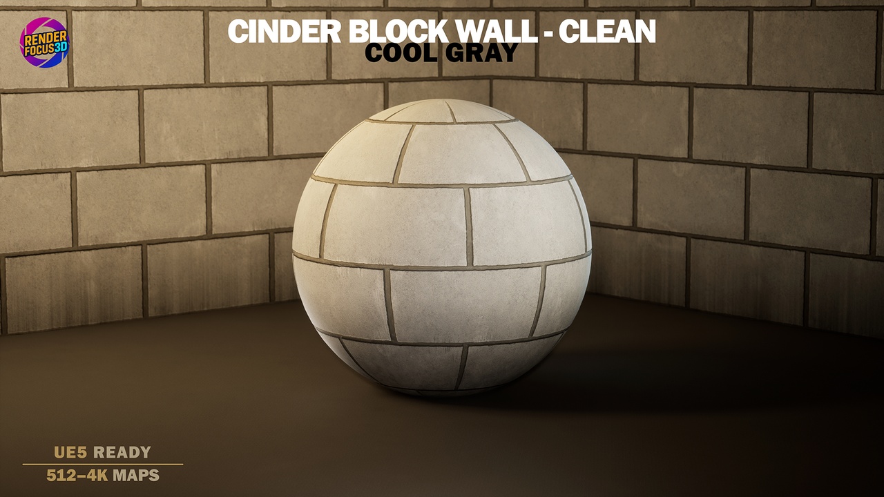 Media 1 for listing Cinder Block Wall – Clean Cool Gray