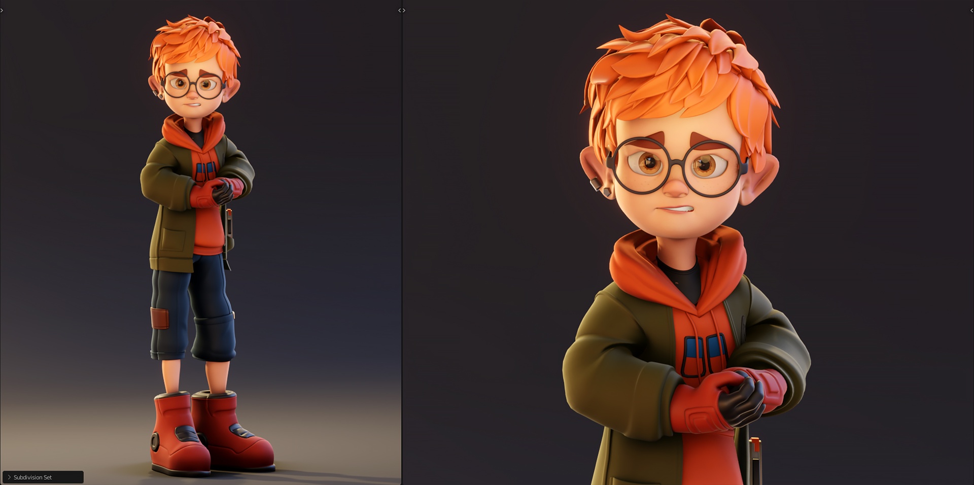 Media 1 for listing Rigged Stylized Gamer Boy - Blender