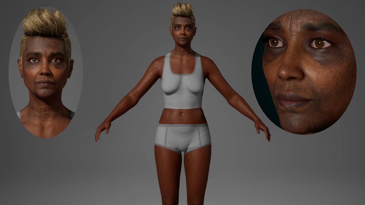 Media 1 for listing Editable MetaHuman Elderly - Jonna.With hair, no clothing included.