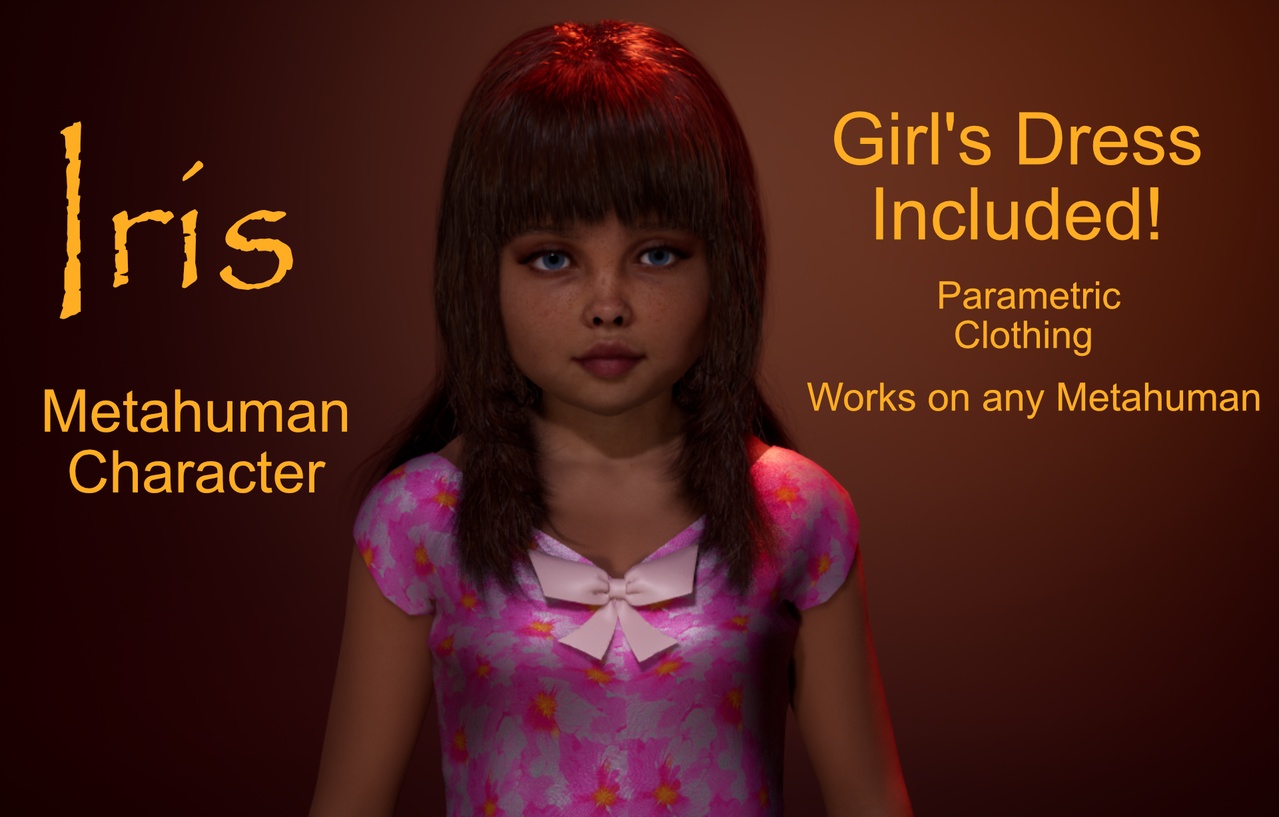 الوسائط 1 للقائمة Iris - Editable MetaHuman Character w/Girls' Dress