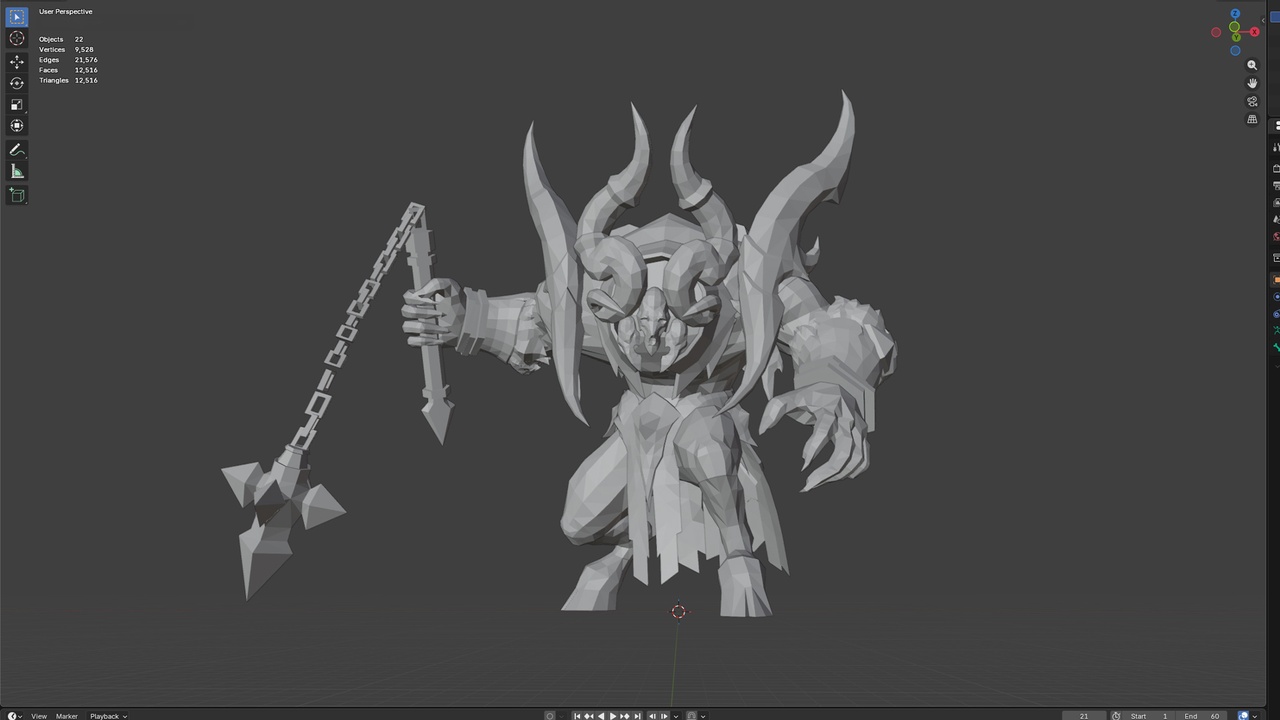 Media 1 for listing Demon Bull - Free Sample Animated Low Poly Enemy Character