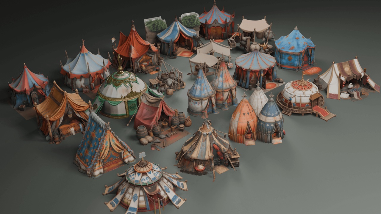 Media 1 for listing Stylized Lowpoly Tents⛺