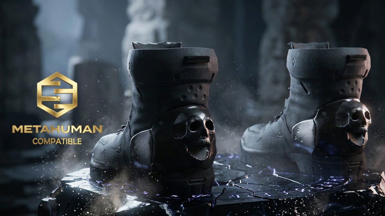 Media 1 for listing Futuristic High Top Combat Boots with Sculpted Heel Armor and Reinforced Strap U