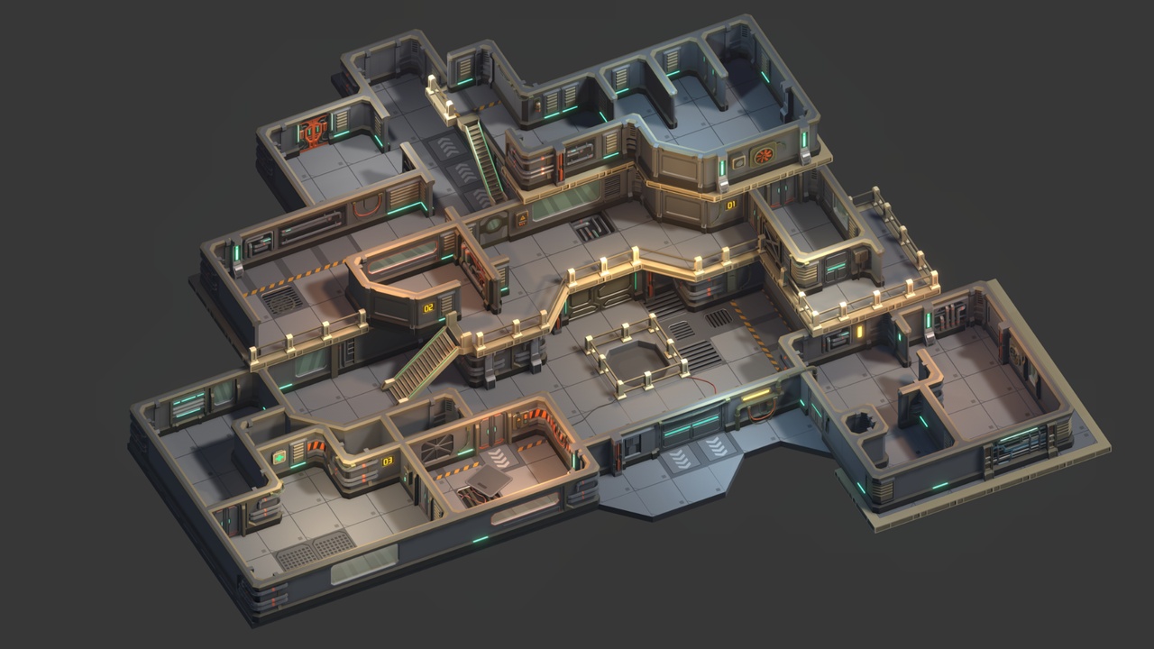 Media 1 for listing Low Poly Sci-Fi Modular Base Kit – 122 Cosmic Retro Assets