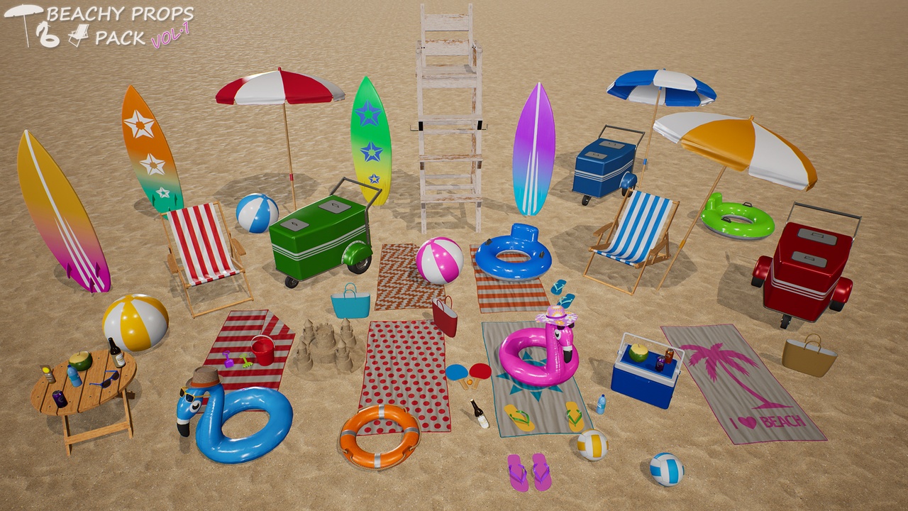 Beachy Props Pack - VOL 1 제품 등록을 위한 미디어 1개
