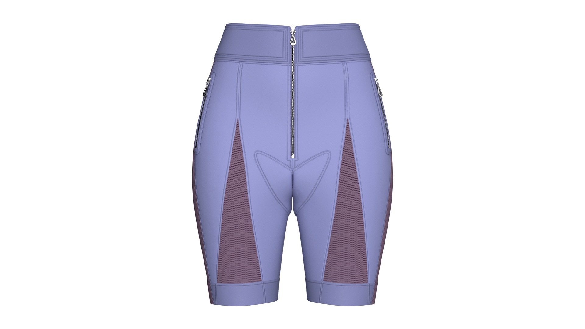 Media 1 for listing Girls Front - Zip Biker Shorts With Mesh | High Poly