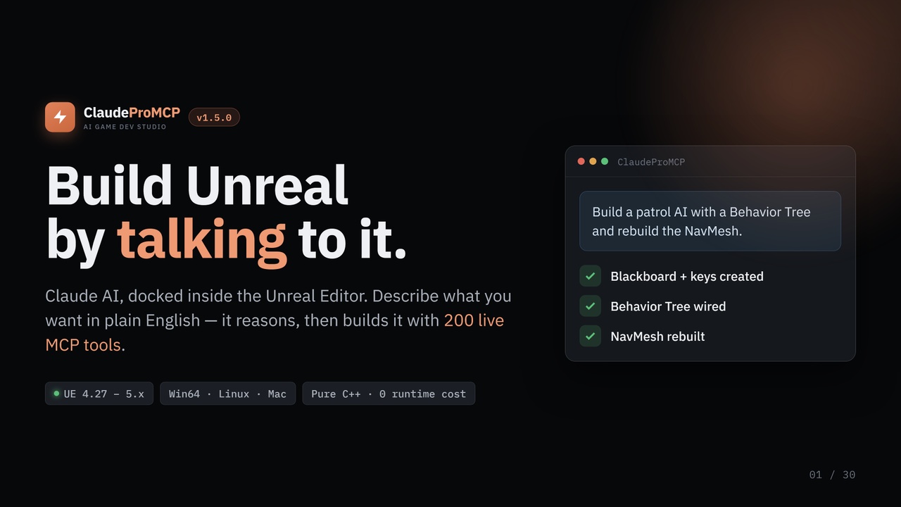 Media 1 for listing ClaudeProMCP — AI Game Dev Studio