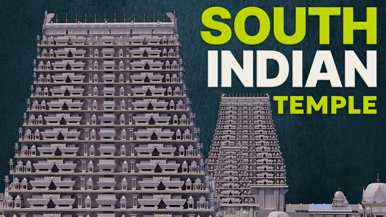 Media 1 for listing South Indian Temple Complex - 3d Assets for Rendering, gaming, animation.