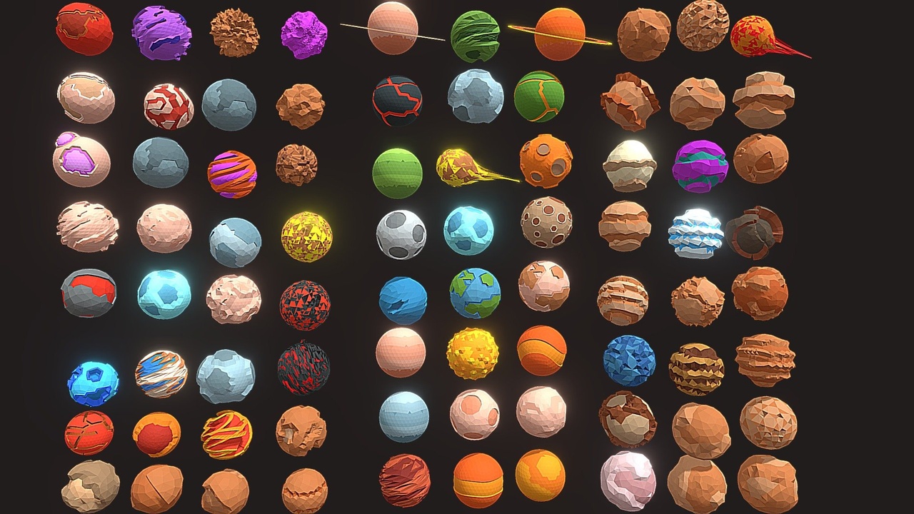 Media 1 for listing Planet Low Poly Pack