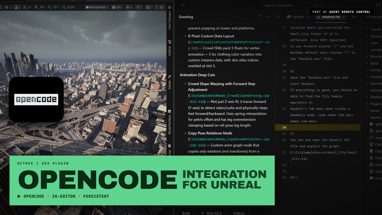 Media 1 for listing OpenCode Integration for Unreal