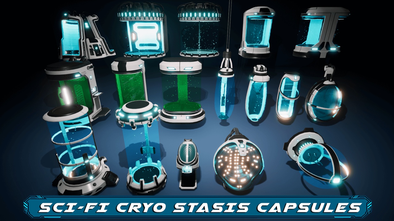 Media 1 for listing Sci-Fi Cryo Stasis Capsules