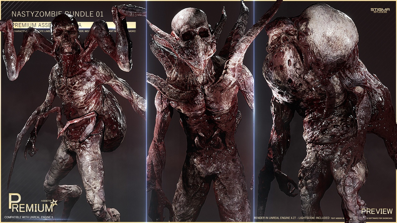 Media 1 for listing Nastyzombie Bundle 01 - Premium Assets + Extra | STIGMA STUDIOS