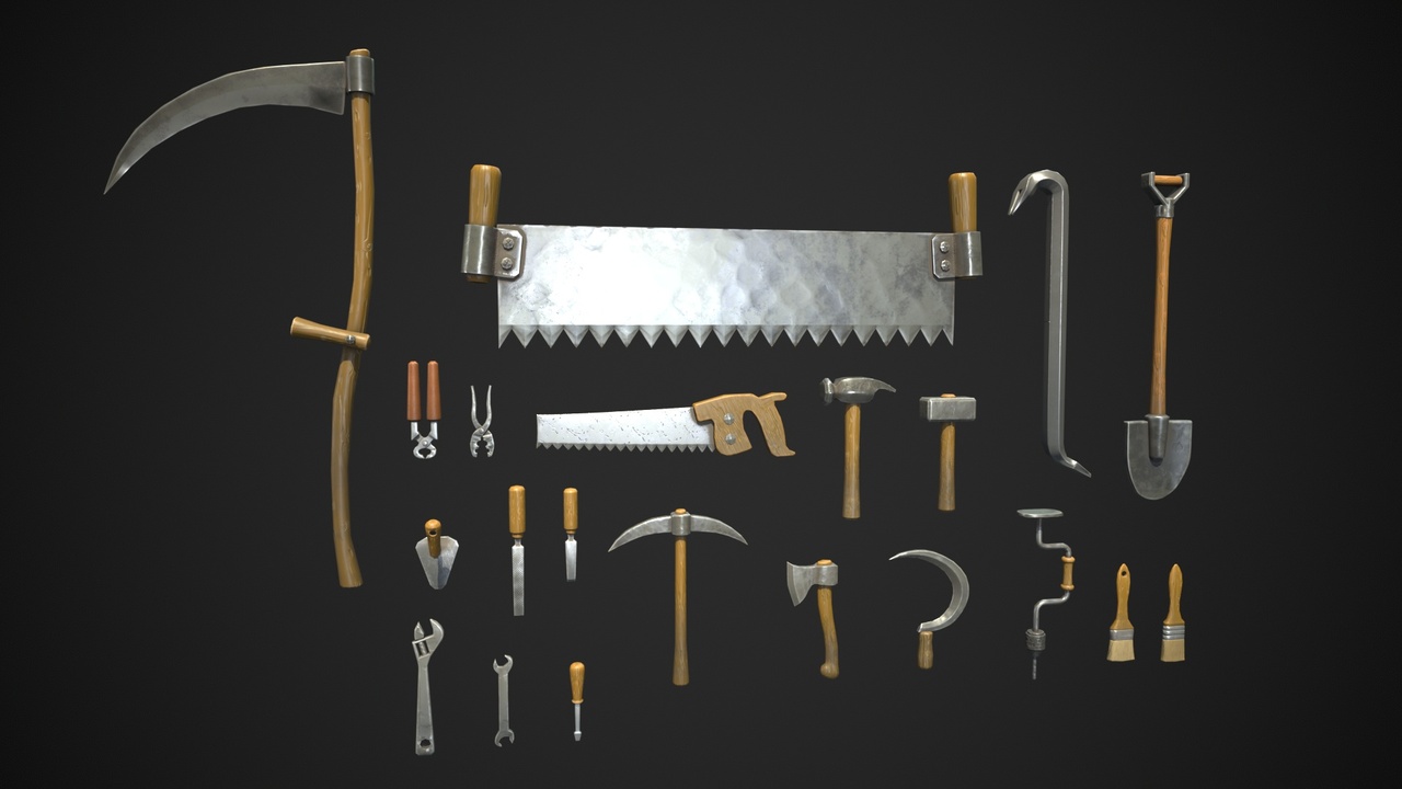 Stylized Farm tools Low-poly pack 02 – 21 Types (Game Ready) | Fab