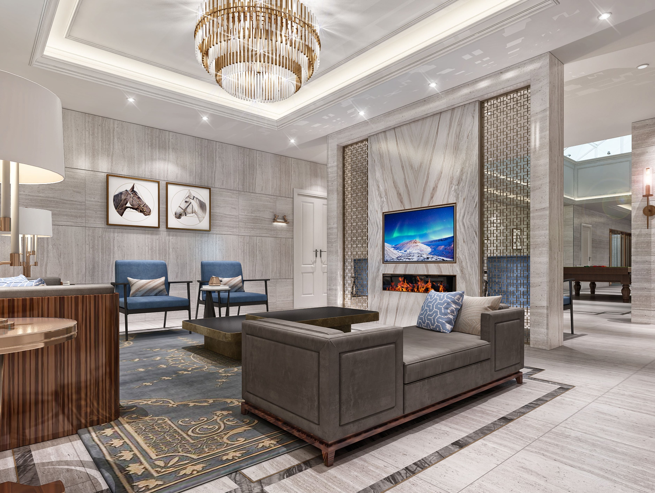Media 1 for listing Luxury Hotel Living Room | Billiard Lounge Vol.01