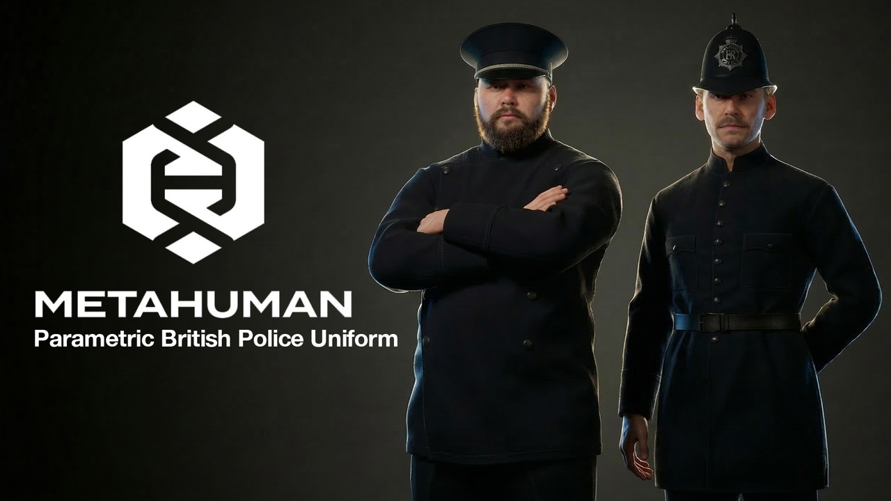 Media 1 for listing Parametric 1920s British Police Uniform for MetaHuman - Metahuman Clothing