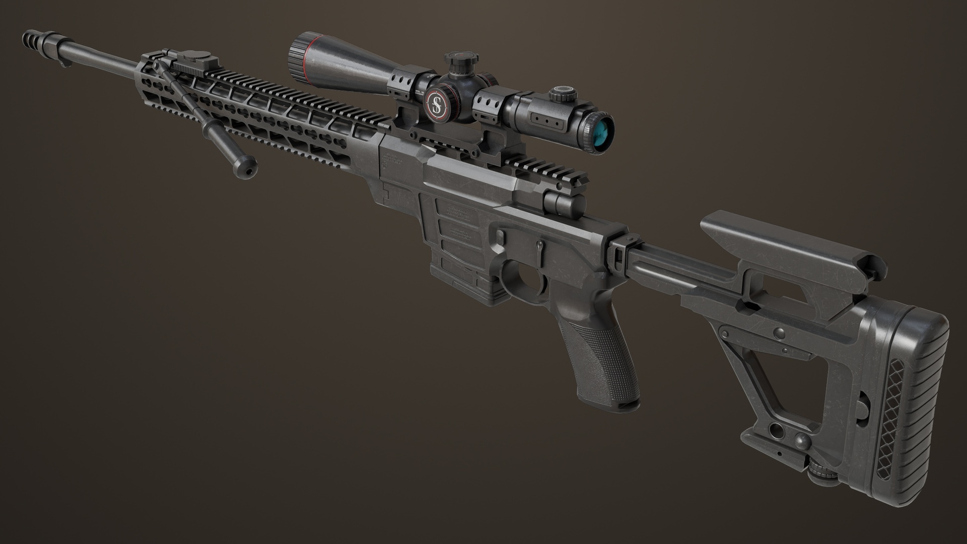 Media 1 for listing Sniper Rifle 04 Black Generic All PBR Unity UE Textures