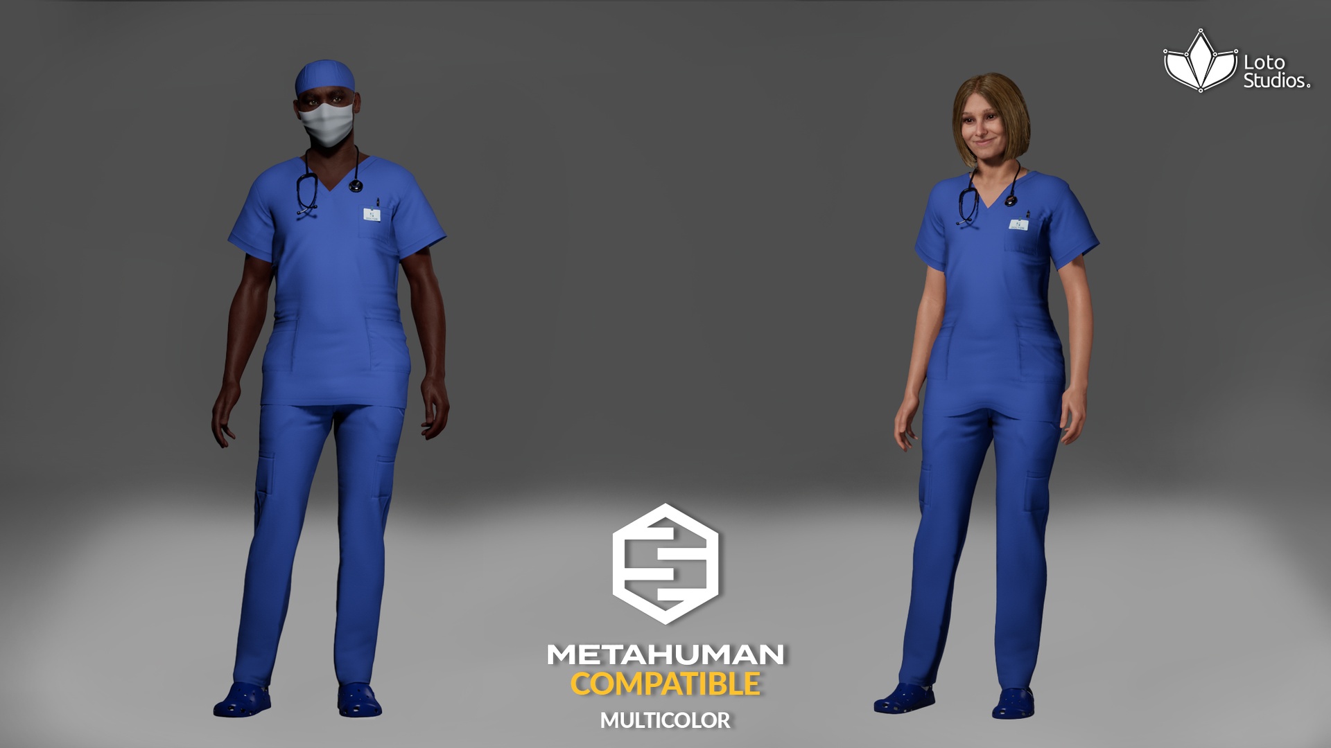 Media 1 for listing Medical Scrubs – MetaHuman Compatible