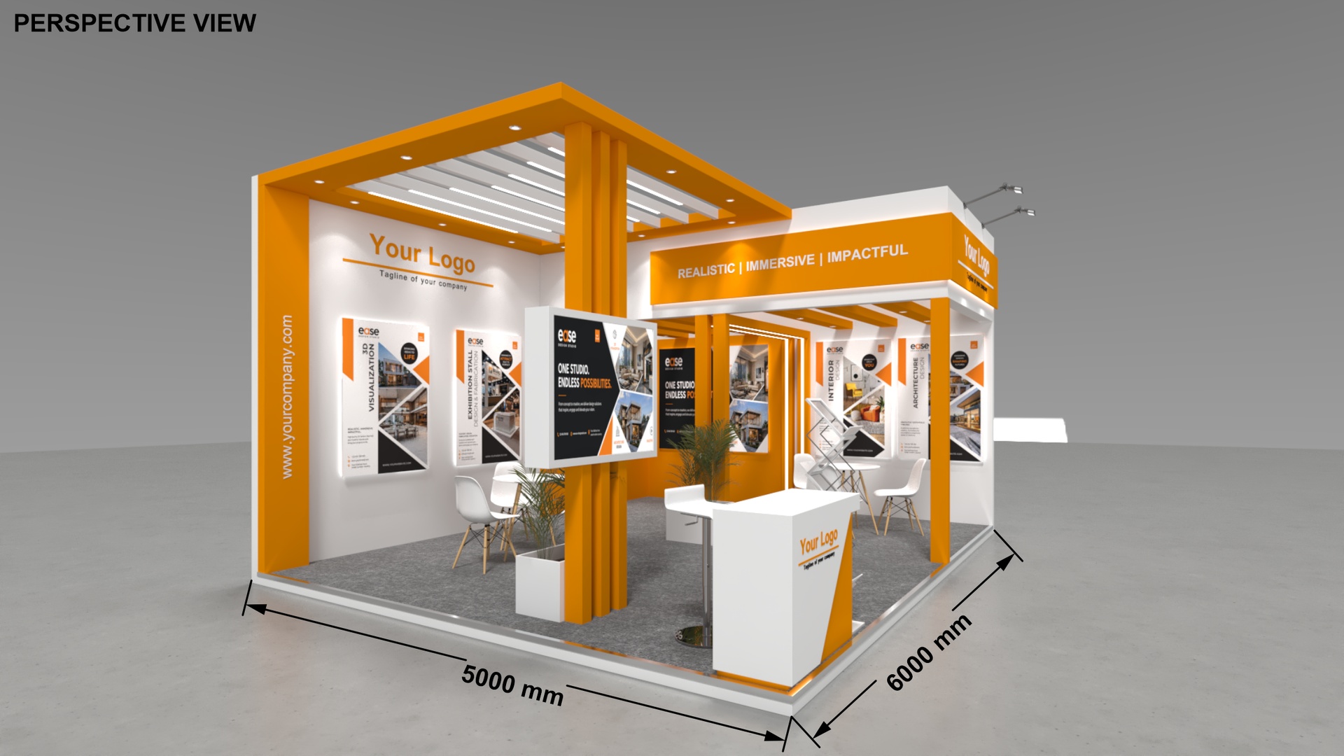 Media 1 for listing Modern 6mx5m Exhibition Booth Design 3D model