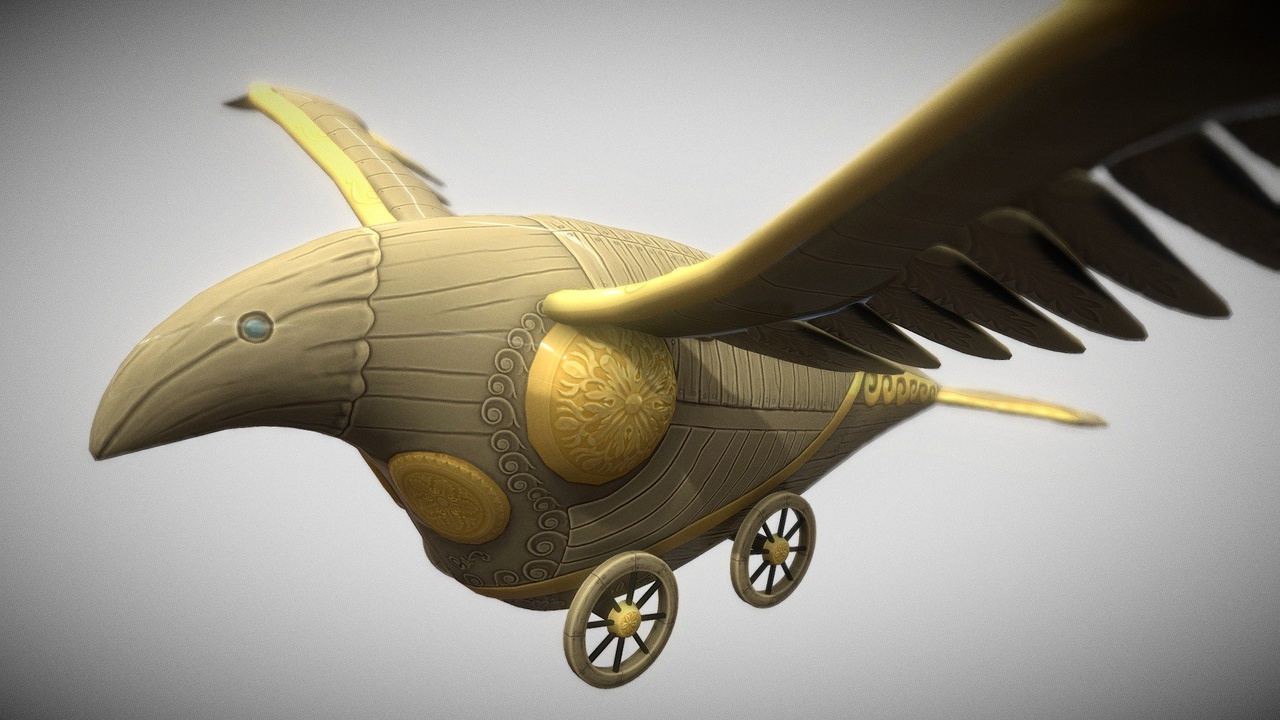 Media 1 for listing Steampunk Bird Plane Hand-Painted