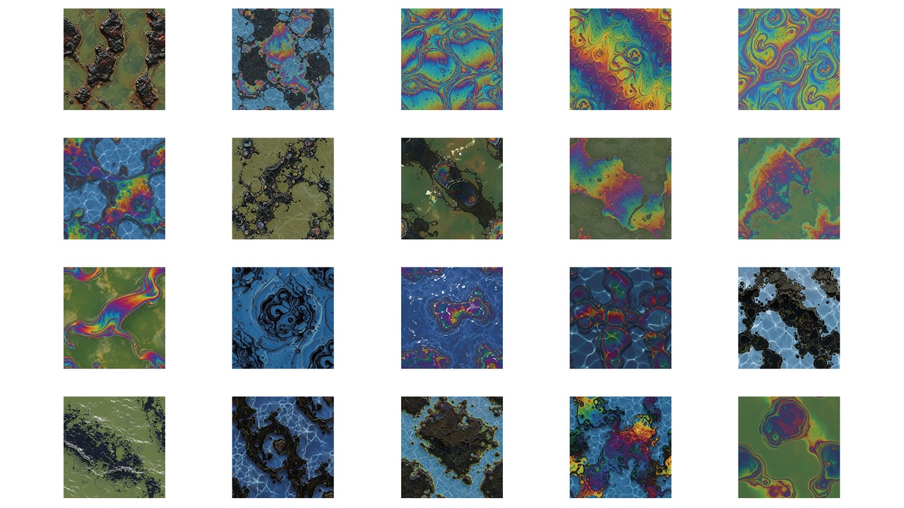Media 1 for listing 100 Seamless Oil & Slick Surface Textures