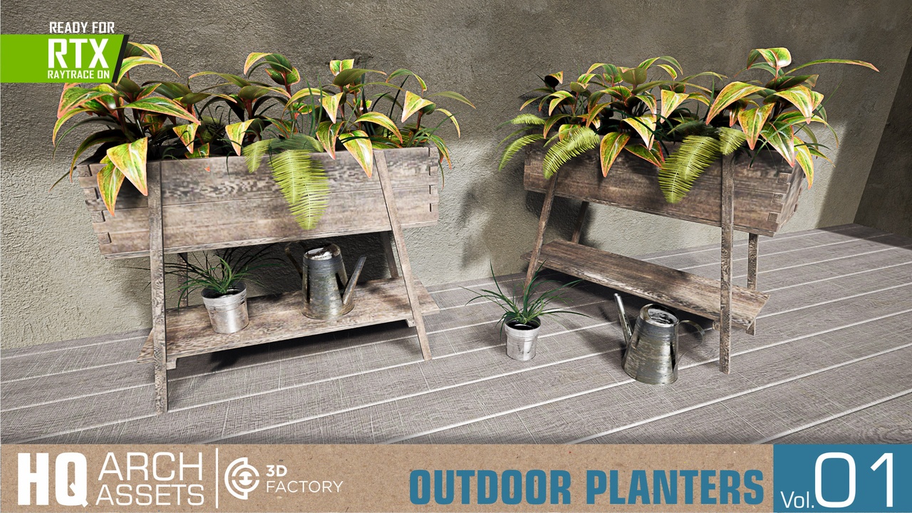 HQ Outdoor Planters Vol. 1 제품 등록을 위한 미디어 1개