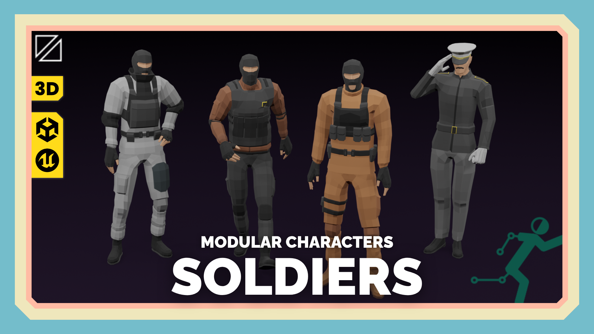 Soldiers Modular Characters - PolyMate - Low Poly Assets | Fab