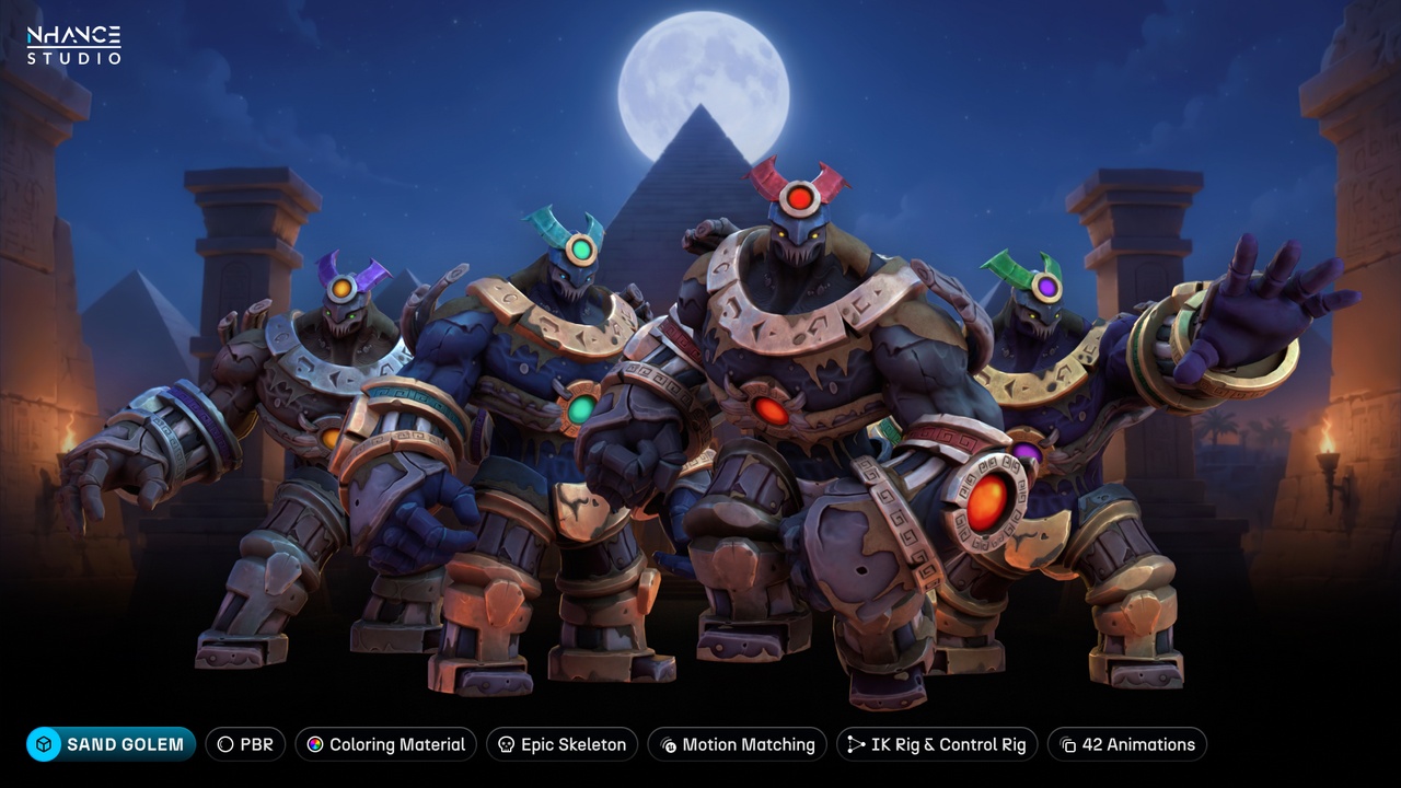 Media 1 for listing Stylized Fantasy Sand Golem