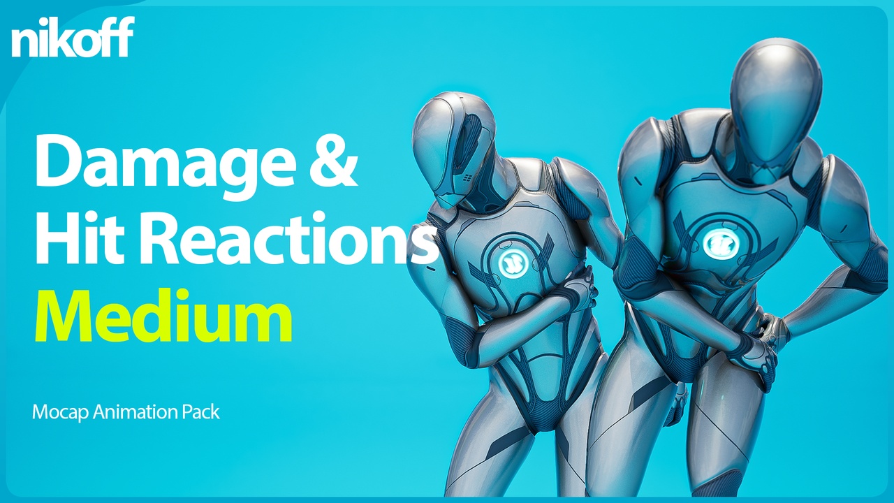 Media 1 for listing Damage & Hit Reactions Medium - Mocap Animation Pack
