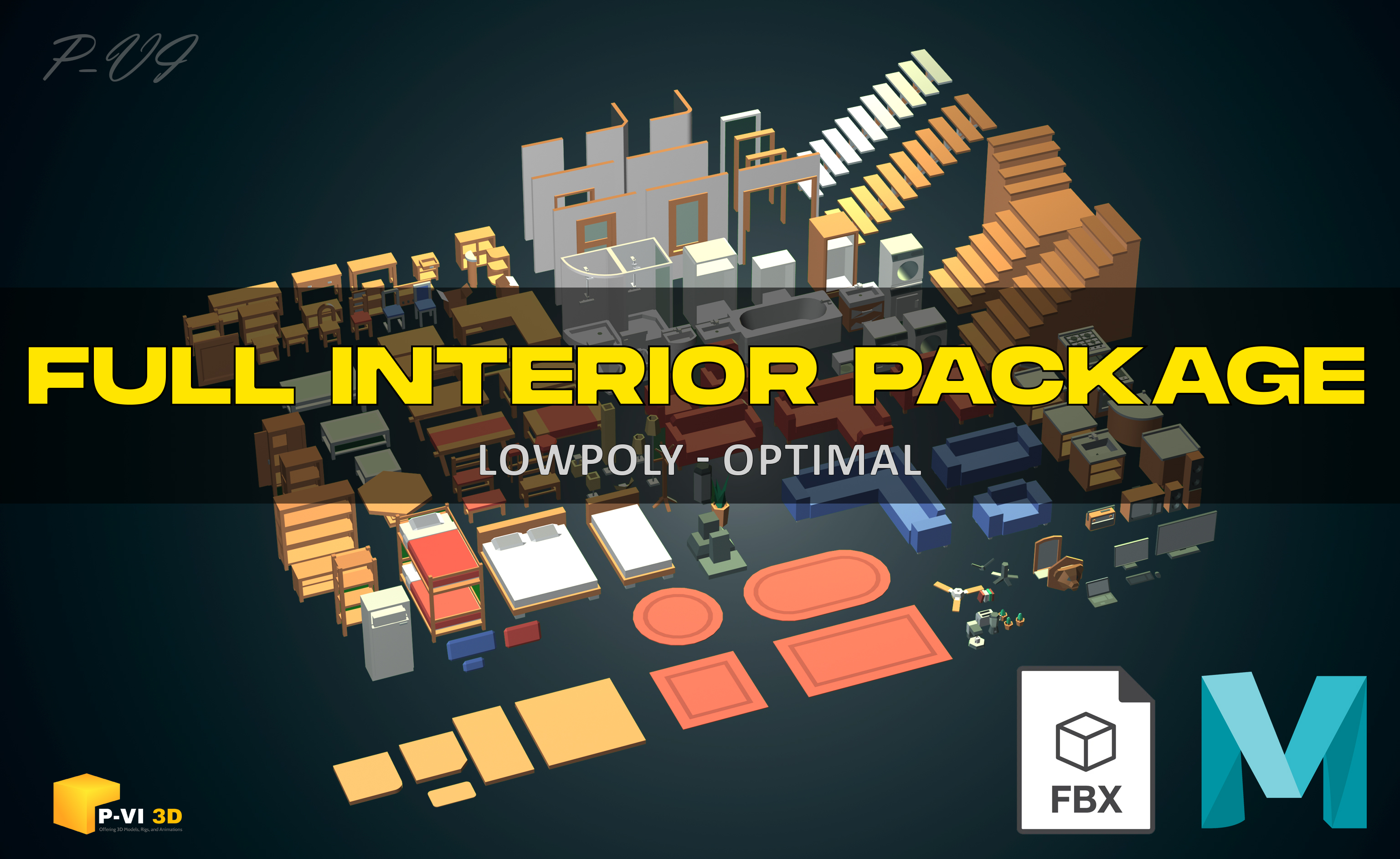 Massive Low Poly Interior Creator Pack | Fab