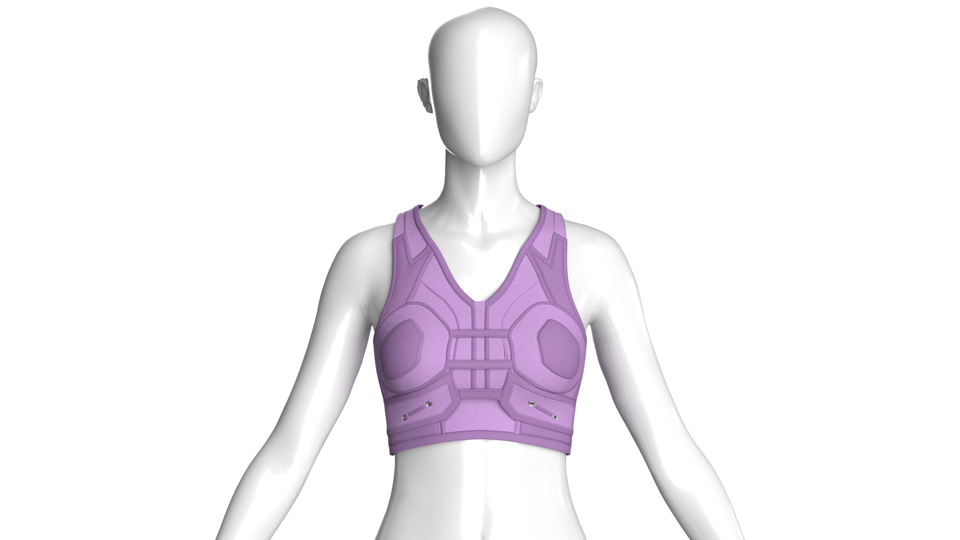 Media 1 for listing Girls Crop Top With Oval Bust Plates | High Poly