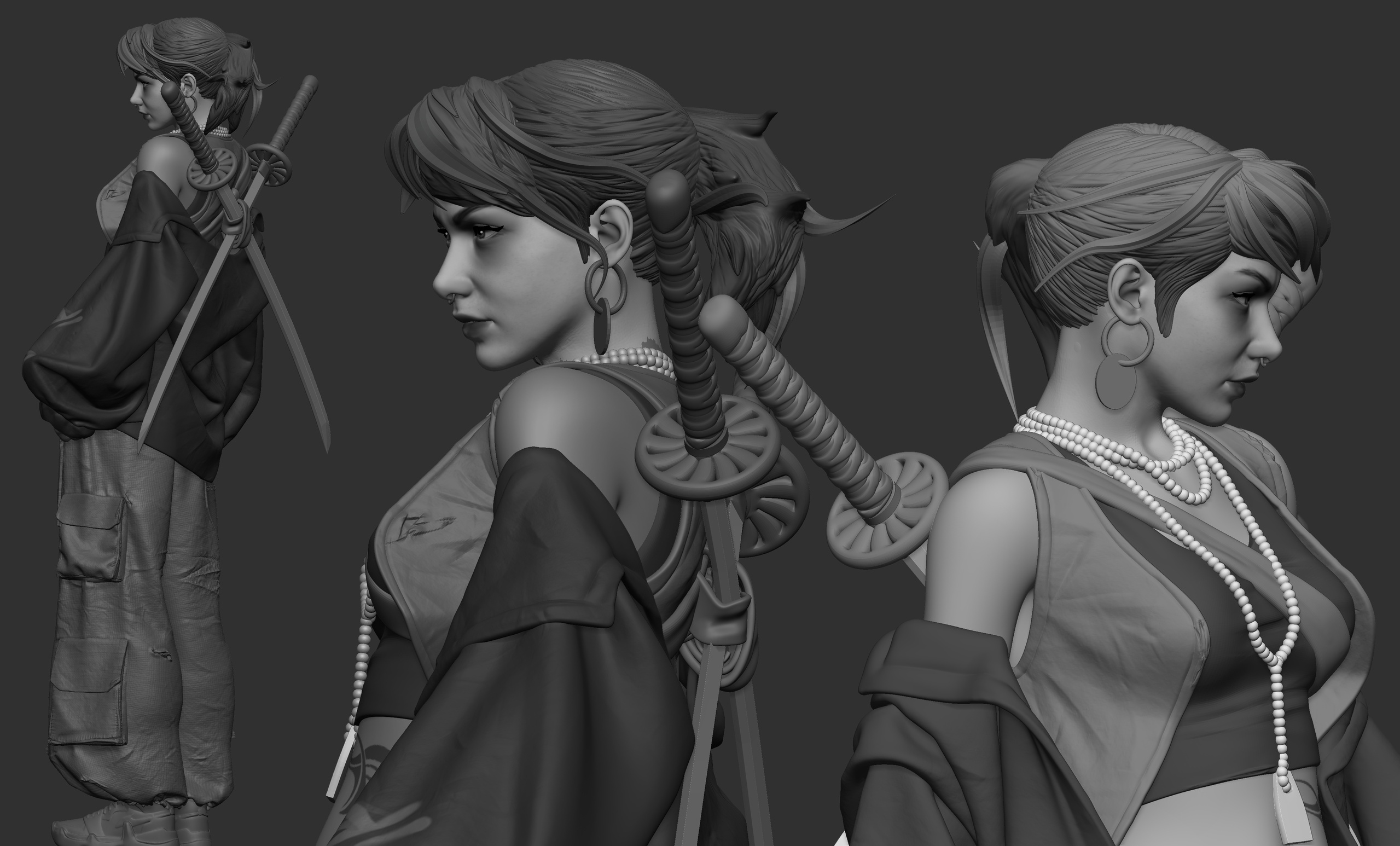 Media 1 for listing Samurai Woman - Katana Girl (Blood Moon Warrior)