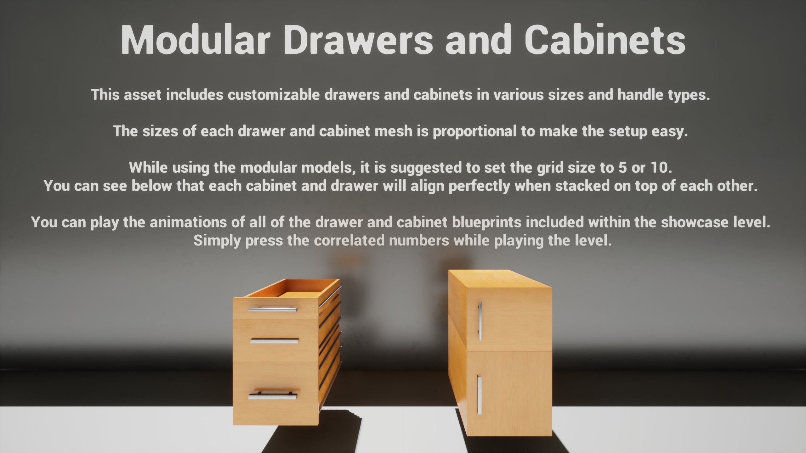 Media 1 for listing Modular Drawers and Cabinets (w/ Animations & Blueprints)