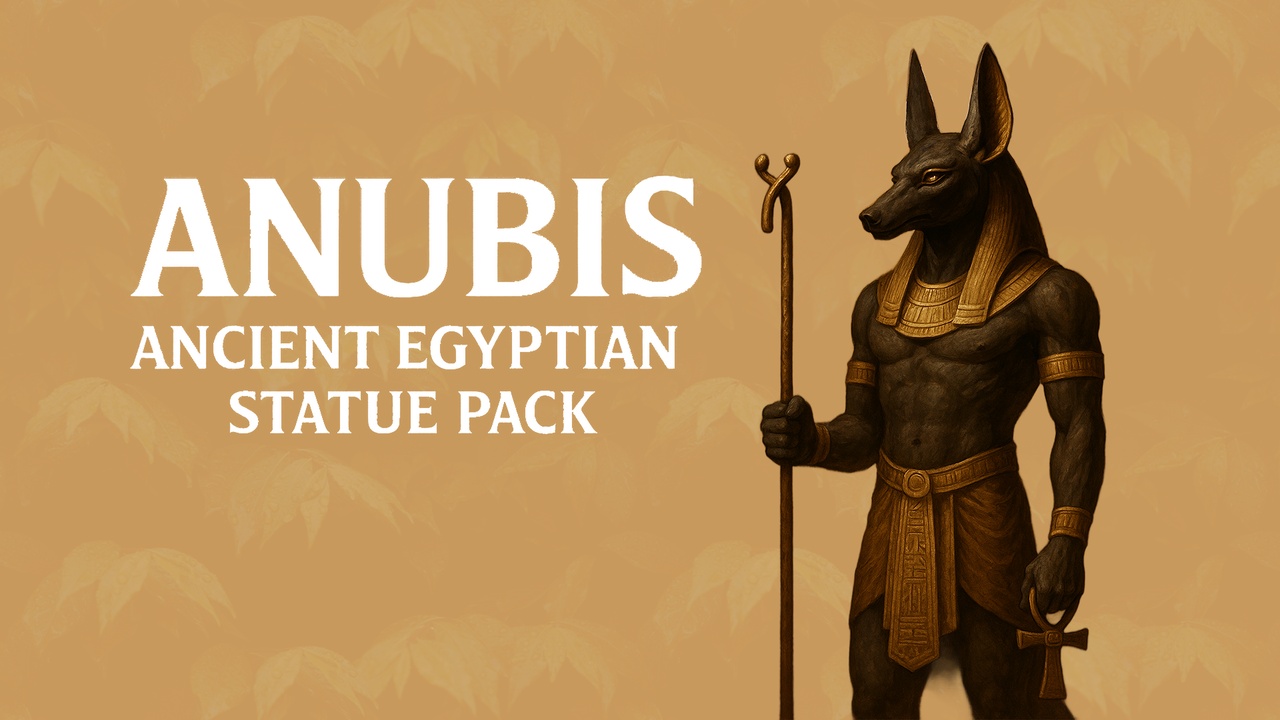 Media 1 for listing Anubis Ancient Egyptian Statue Pack – 11 Stylized Guardian Models