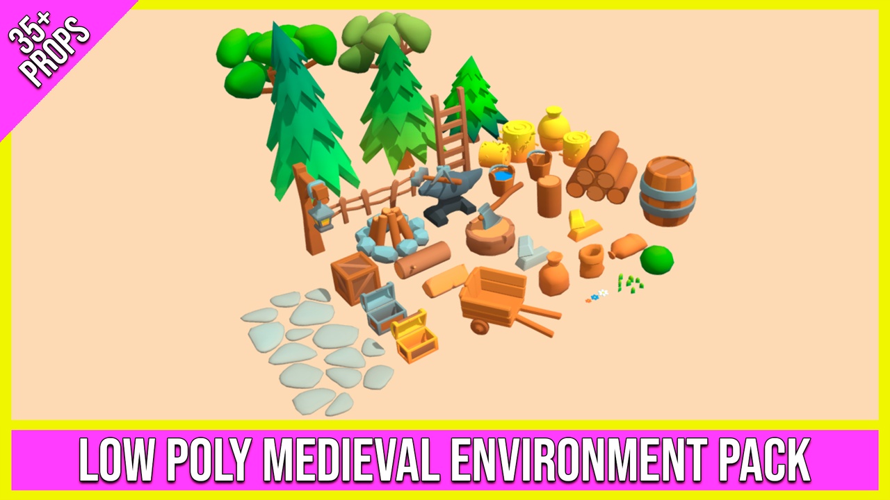 Multimedia 1 dla listy Low Poly Medieval Environment Pack (35+ Props)