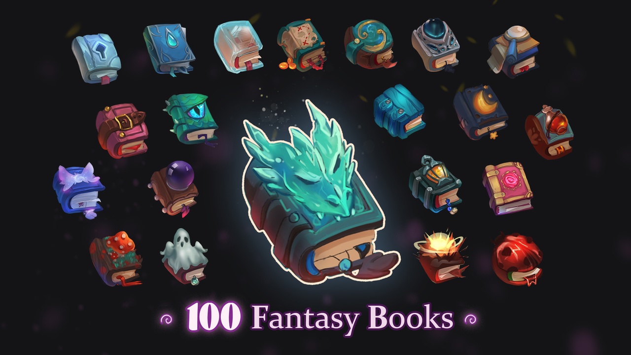 Media 1 for listing 100 Fantasy Book Icons