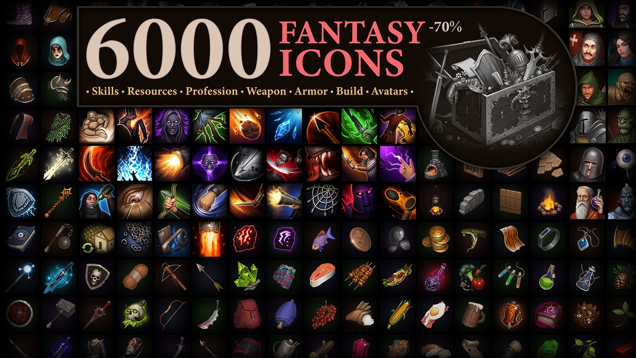Media 1 for listing 6000 Fantasy Icons