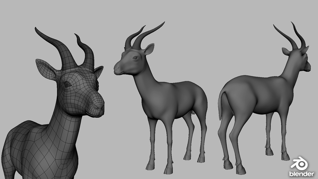 Media 1 for listing Gazelle - Topology + UV Map