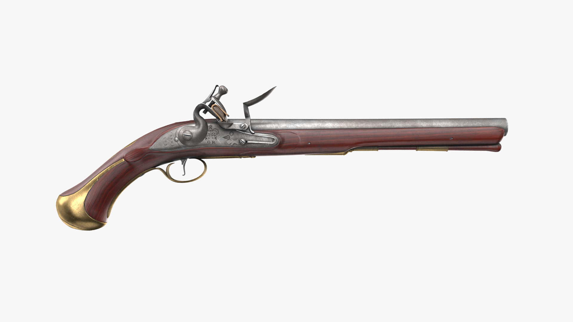 Flintlock Pistol — Realistic Historical 3D Model | Fab
