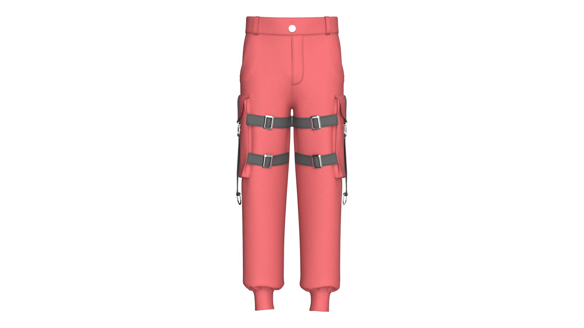 Media 1 for listing Men Buckle Straps Side Cargo Pocket Pant | High Poly