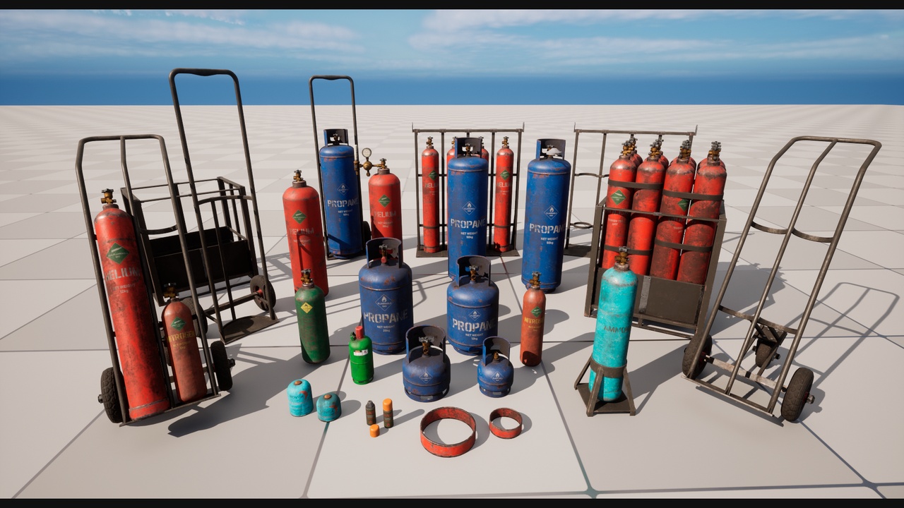 Media 1 for listing Gas Cylinders Industrial Props Bundle