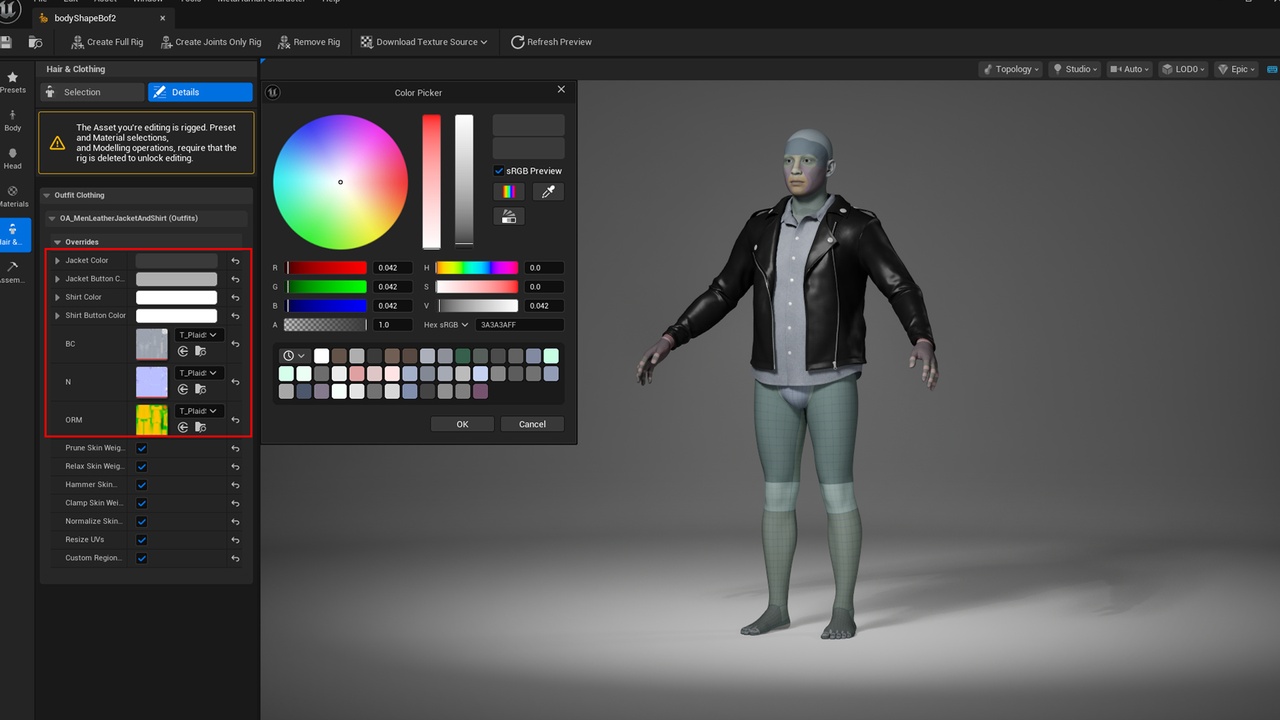 Medium 1 für Eintrag Men LeatherJacketShirt Set - Metahuman Clothes - Parametric Outfit PBR