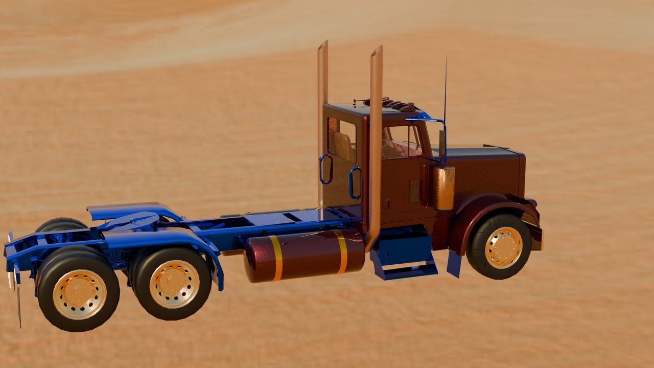 Media 1 for listing Chinese Red Semi Truck 3D Model
