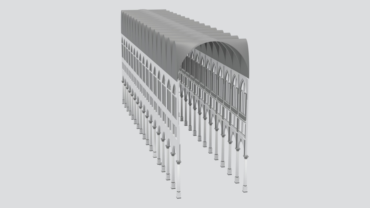 Media 1 for listing Classical White Stone Colonnade Arcade Walkway 3D Model