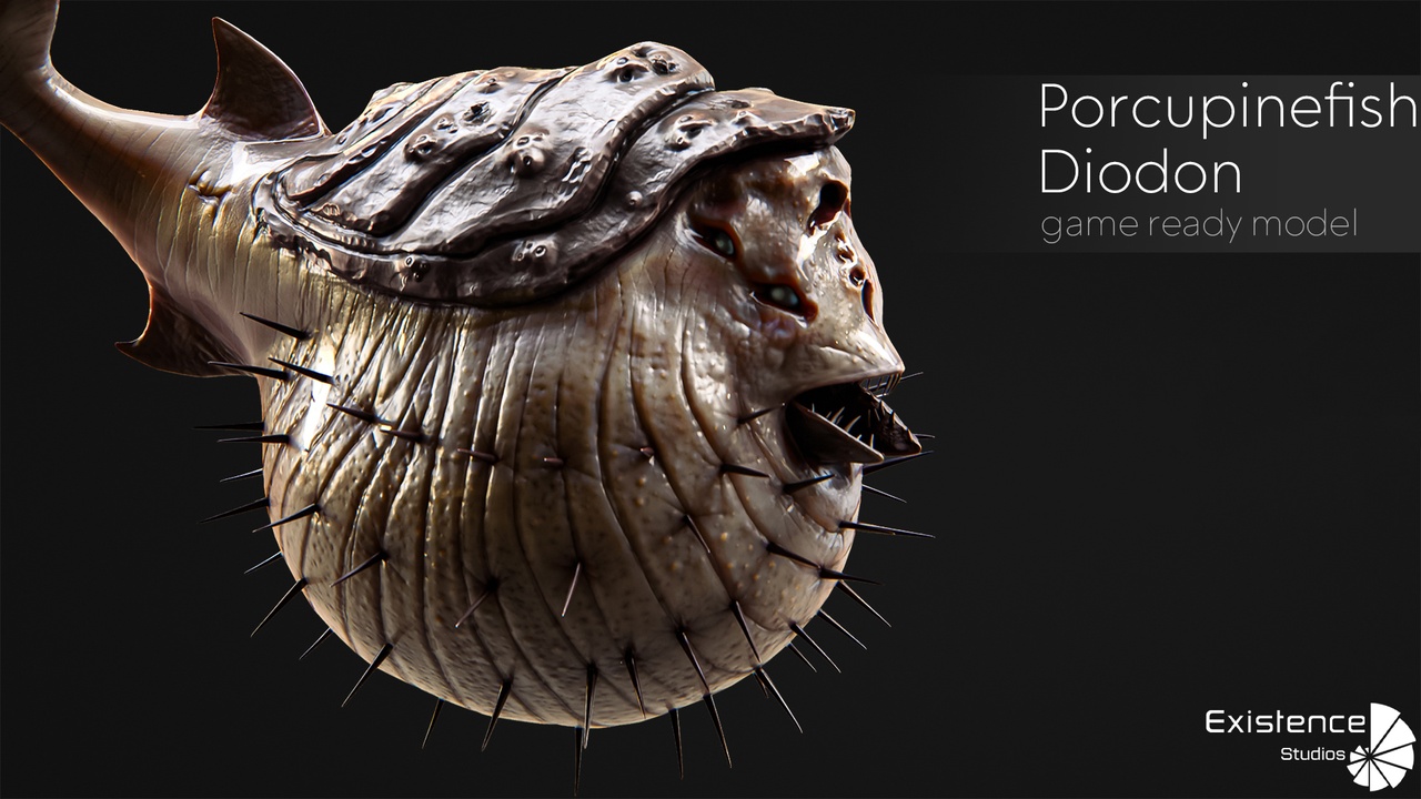 Media 1 for listing Porcupinefish Diodon - Ocean Horror Devil - Balloon Fish Monster Model - #6