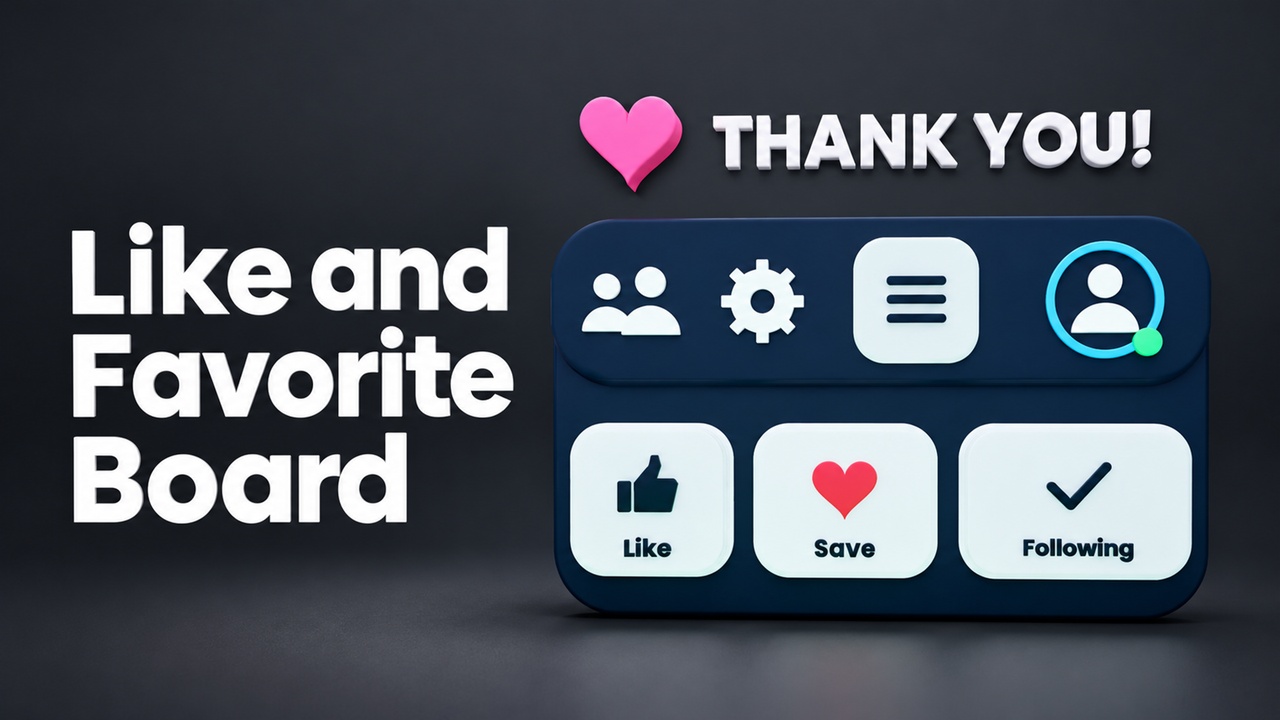 Media 1 for listing Animated Like and Favorite Board 3D