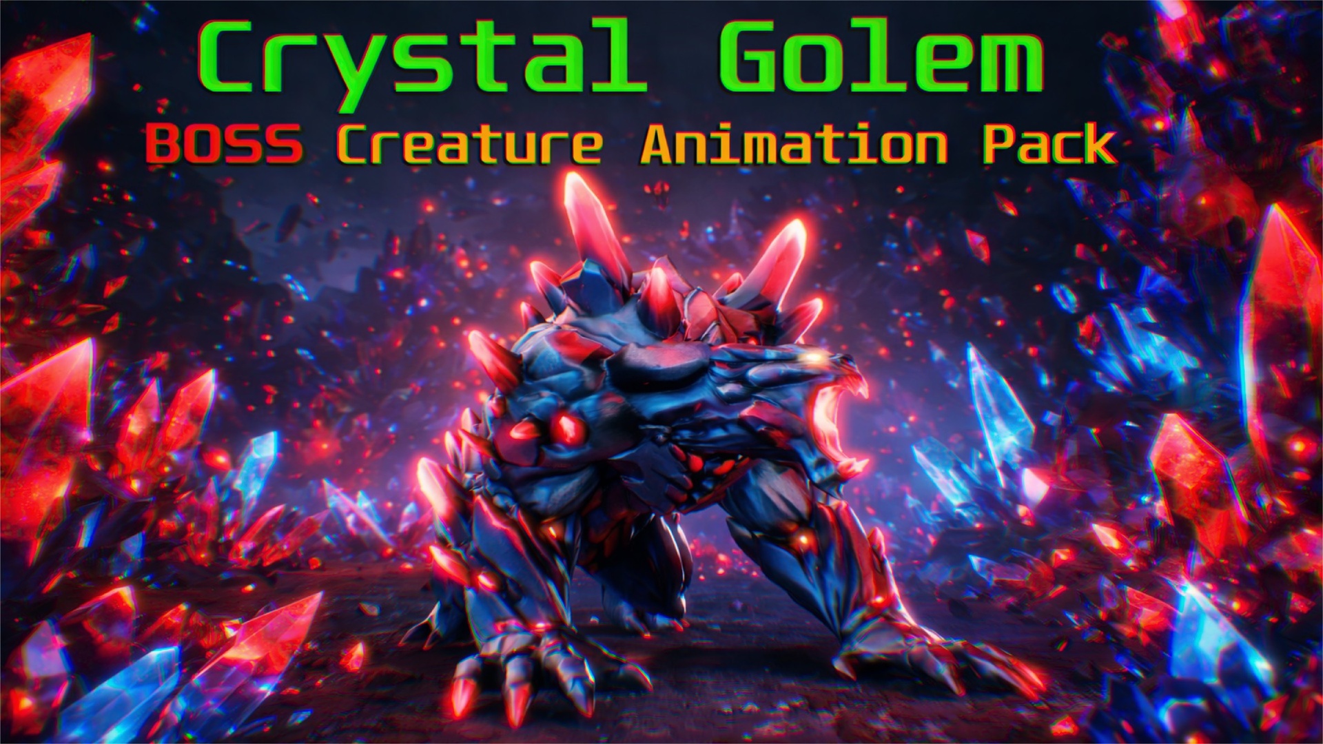 Media 1 for listing Crystal Golem – Boss Creature Animation Pack