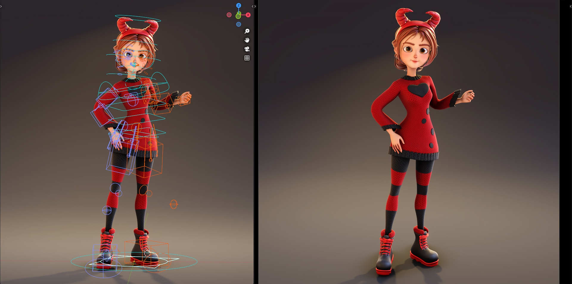 Media 1 for listing Rigged Stylized Devil Girl - Blender