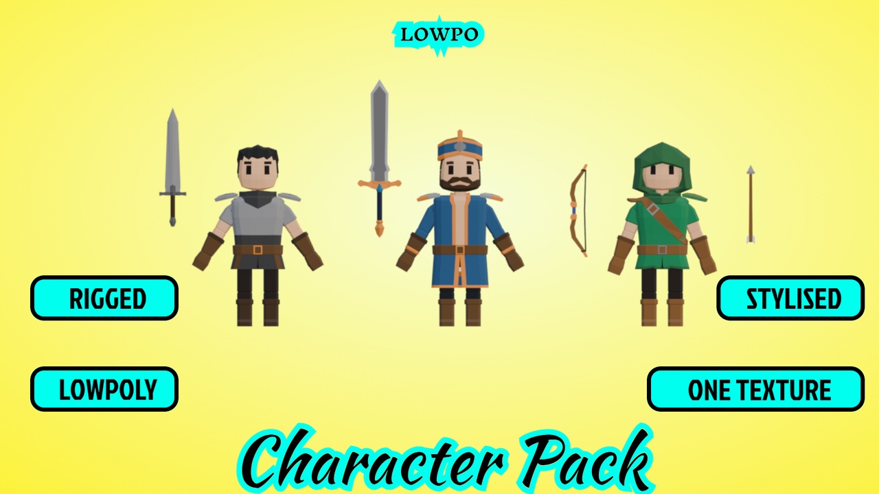 Media 1 for listing LOWPO: Mercenary Company | Low Poly Characters & Weapons