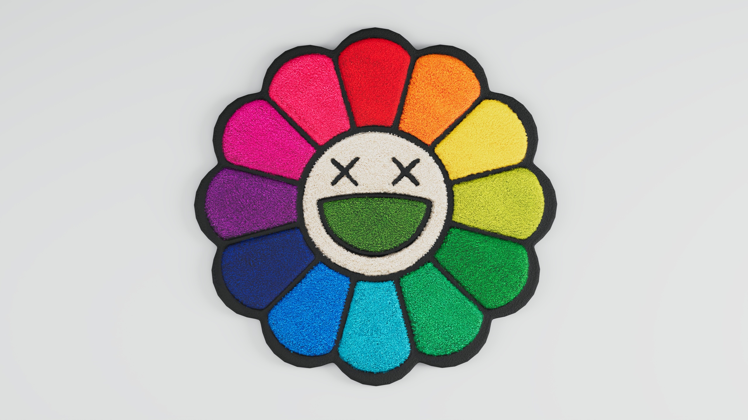 Media 1 for listing Custom Cutout Rug Tufted - Smiley Flower Shape