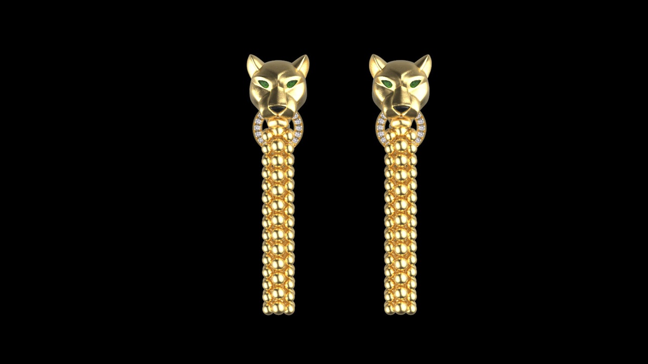 Media 1 for listing Earrings panther